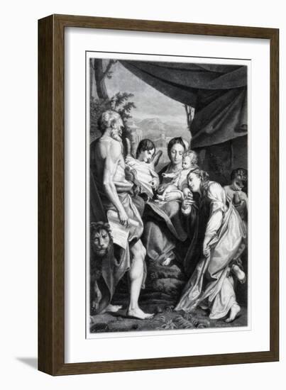 Madonna and Child with St Jerome and Mary Magdalen, 1525-1528-Fontana-Framed Giclee Print