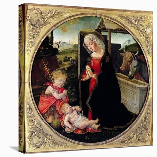 Madonna and Child with St. John the Baptist-Domenico Ghirlandaio-Stretched Canvas