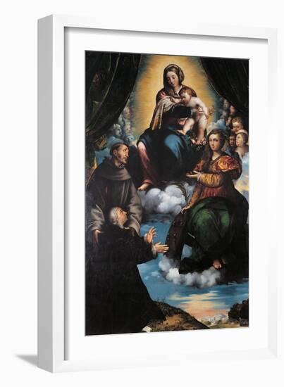 Madonna and Child with St Joseph-St Catherine-Framed Giclee Print
