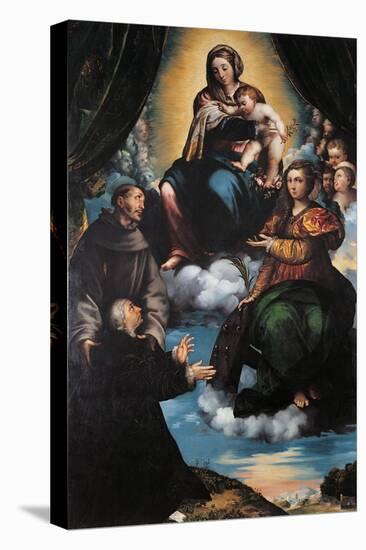 Madonna and Child with St Joseph-St Catherine-Stretched Canvas