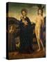 Madonna and Child with St. Sebastian and a Shepherdess-Giovanni Santi-Stretched Canvas