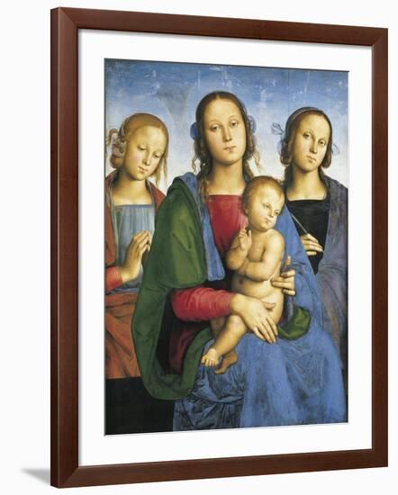 Madonna and Child with St-Pietro Perugino-Framed Art Print