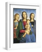 Madonna and Child with St-Pietro Perugino-Framed Art Print