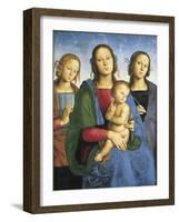 Madonna and Child with St-Pietro Perugino-Framed Art Print