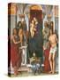 Madonna and Child with Sts John the Baptist-Monica-Stretched Canvas