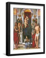 Madonna and Child with Sts John the Baptist-Monica-Framed Giclee Print