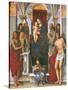 Madonna and Child with Sts John the Baptist-Monica-Stretched Canvas