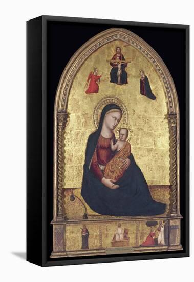 Madonna and Child with the Holy Trinity and the Annunciation-Lorenzo Di Bicci-Framed Stretched Canvas