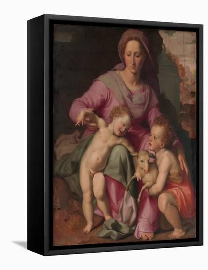 Madonna and Child with the Infant Saint John the Baptist, c.1572-Santi di Tito-Framed Stretched Canvas