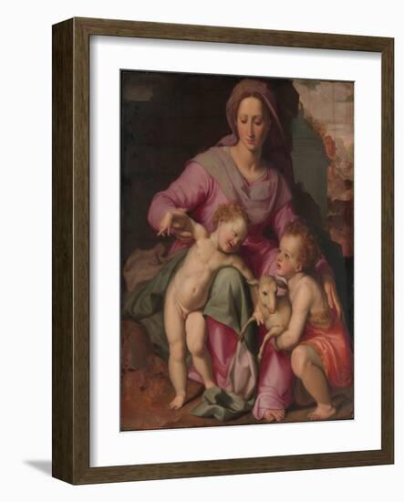 Madonna and Child with the Infant Saint John the Baptist, c.1572-Santi di Tito-Framed Giclee Print