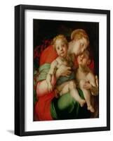 Madonna and Child with the Infant St. John the Baptist-Jacopo da Carucci Pontormo-Framed Giclee Print