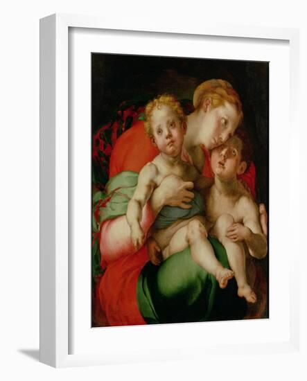 Madonna and Child with the Infant St. John the Baptist-Jacopo da Carucci Pontormo-Framed Giclee Print