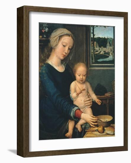 Madonna and Child with the Milk Soup, 1510-1515-Gerard David-Framed Giclee Print