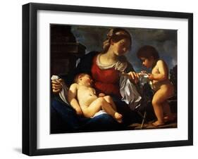 Madonna and Child with the Young Saint John the Baptist, C.1615-16-Guercino-Framed Giclee Print