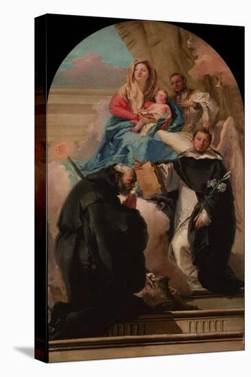 Madonna and Child with Three Saints, Ca 1760-Giandomenico Tiepolo-Stretched Canvas