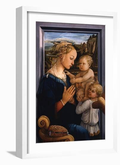 Madonna and Child with Two Angels, 1460S-Fra Filippo Lippi-Framed Giclee Print