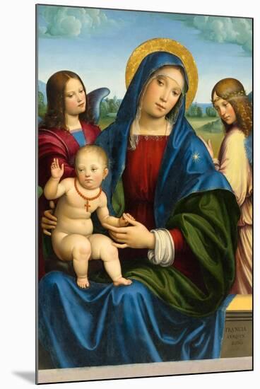 Madonna and Child with Two Angels, c.1495-1500-Il Francia-Mounted Giclee Print