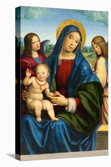 Madonna and Child with Two Angels, c.1495-1500-Il Francia-Stretched Canvas