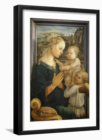 Madonna and Child with Two Angels-Fra Filippo Lippi-Framed Giclee Print