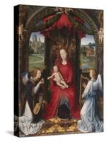 Madonna and Child with Two Angels-Hans Memling-Stretched Canvas