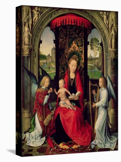 Madonna and Child with Two Angels-Hans Memling-Stretched Canvas