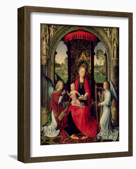 Madonna and Child with Two Angels-Hans Memling-Framed Giclee Print