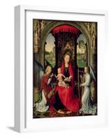 Madonna and Child with Two Angels-Hans Memling-Framed Giclee Print