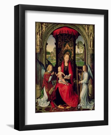 Madonna and Child with Two Angels-Hans Memling-Framed Giclee Print