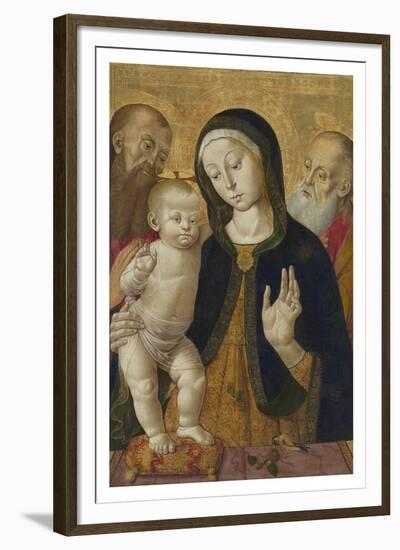 Madonna and Child with Two Hermit Saints-Bernardino Fungai-Framed Art Print