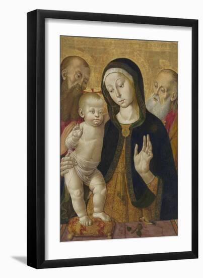 Madonna and Child with Two Hermit Saints-Bernardino Fungai-Framed Art Print