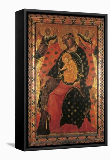 Madonna and Child with Two Votaries-Paolo Veneziano-Framed Stretched Canvas