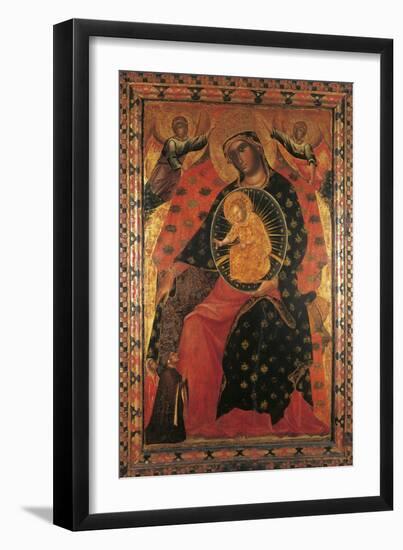 Madonna and Child with Two Votaries-Paolo Veneziano-Framed Giclee Print