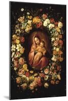 Madonna and Child within a Garland of Flowers-Jan Breugel the Elder-Mounted Giclee Print