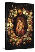 Madonna and Child within a Garland of Flowers-Jan Breugel the Elder-Stretched Canvas