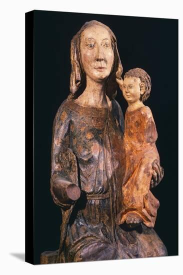 Madonna and Child, Wooden Statue, Orvietana School-Nicola Grassi-Stretched Canvas