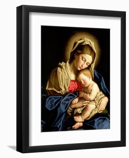 Madonna and Child-Giovanni Battista Salvi da Sassoferrato-Framed Premium Giclee Print