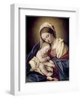 Madonna and Child-Giovanni Battista Salvi da Sassoferrato-Framed Premium Giclee Print