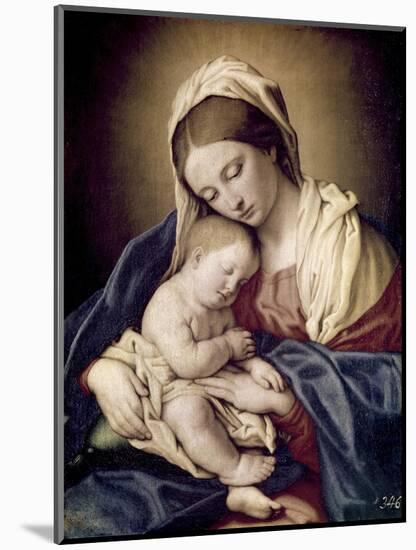 Madonna and Child-Giovanni Battista Salvi da Sassoferrato-Mounted Premium Giclee Print