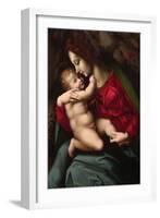 Madonna and Child-Francesco Ubertini Bacchiacca-Framed Art Print