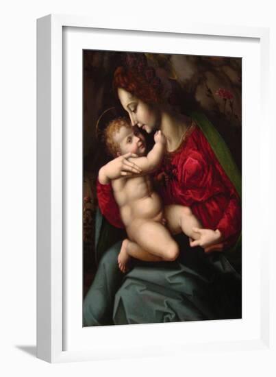 Madonna and Child-Francesco Ubertini Bacchiacca-Framed Art Print