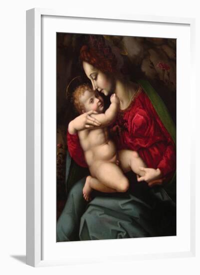 Madonna and Child-Francesco Ubertini Bacchiacca-Framed Art Print