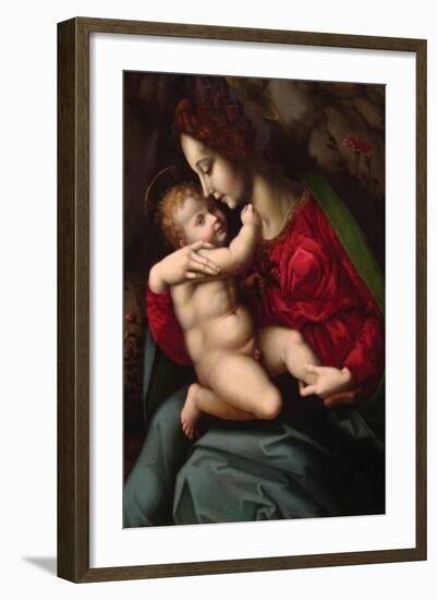 Madonna and Child-Francesco Ubertini Bacchiacca-Framed Art Print