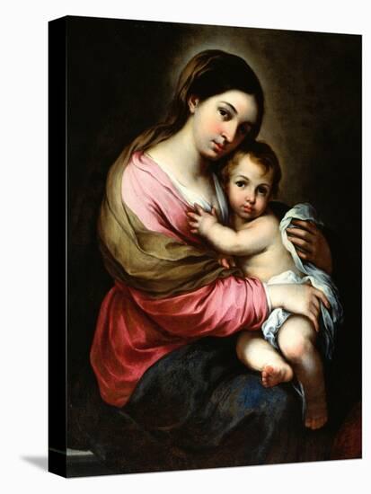 Madonna and Child-Bartolome Esteban Murillo-Stretched Canvas