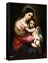 Madonna and Child-Bartolome Esteban Murillo-Framed Stretched Canvas