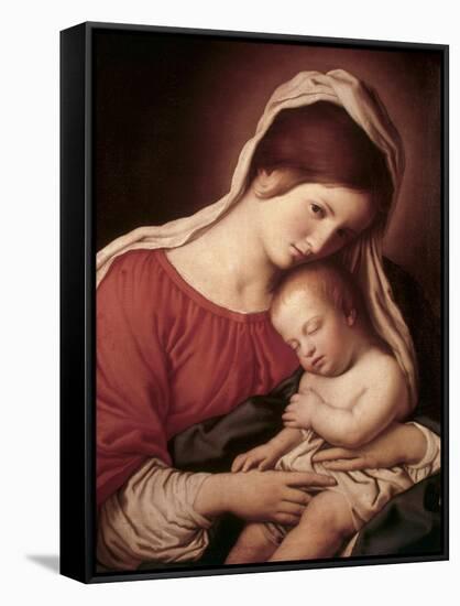 Madonna and Child-Giovanni Battista Salvi da Sassoferrato-Framed Stretched Canvas