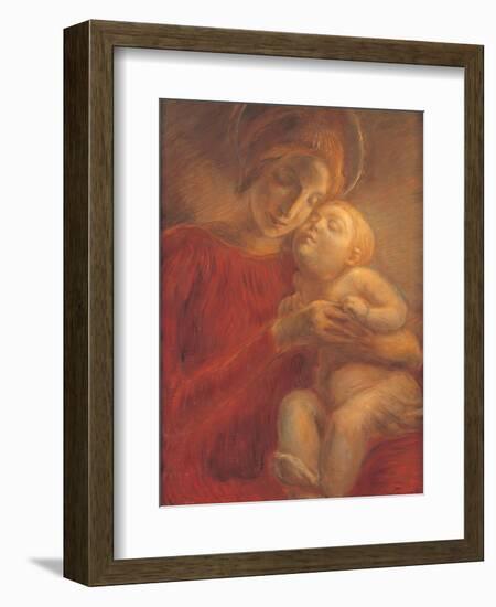 Madonna and Child-Gaetano Previati-Framed Art Print