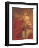 Madonna and Child-Gaetano Previati-Framed Art Print