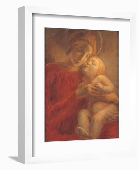 Madonna and Child-Gaetano Previati-Framed Art Print