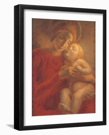 Madonna and Child-Gaetano Previati-Framed Art Print