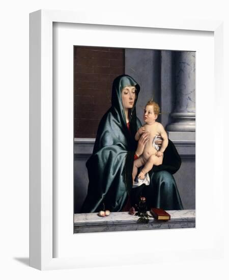 Madonna and Child-Giovanni Battista Moroni-Framed Giclee Print